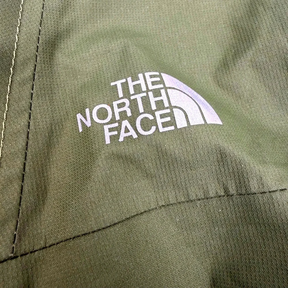 The North Face Girls Large Green DryVent Hooded Rain Jacket Pink Lining L 14/16